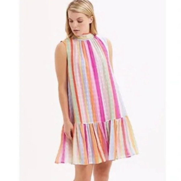 Marie Oliver Rainbow Stripe Silk Dress - Picture 7 of 9